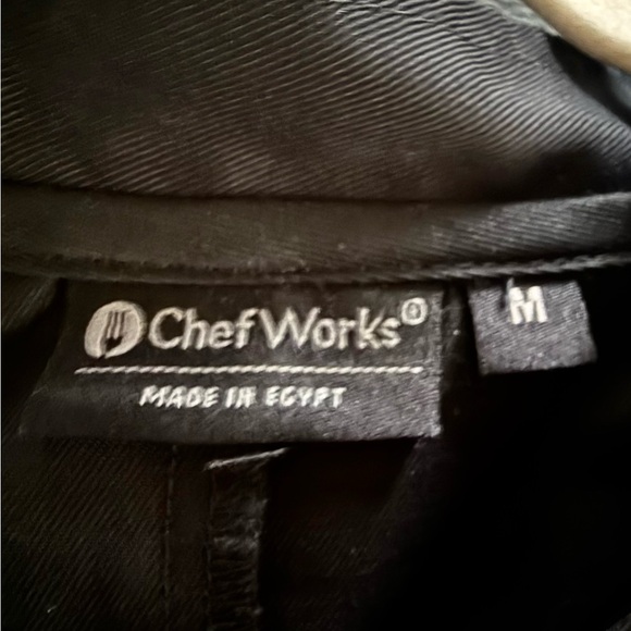 Chef Works Black Short Sleeve Double Breasted Chef Coat Size Medium - Picture 4 of 6